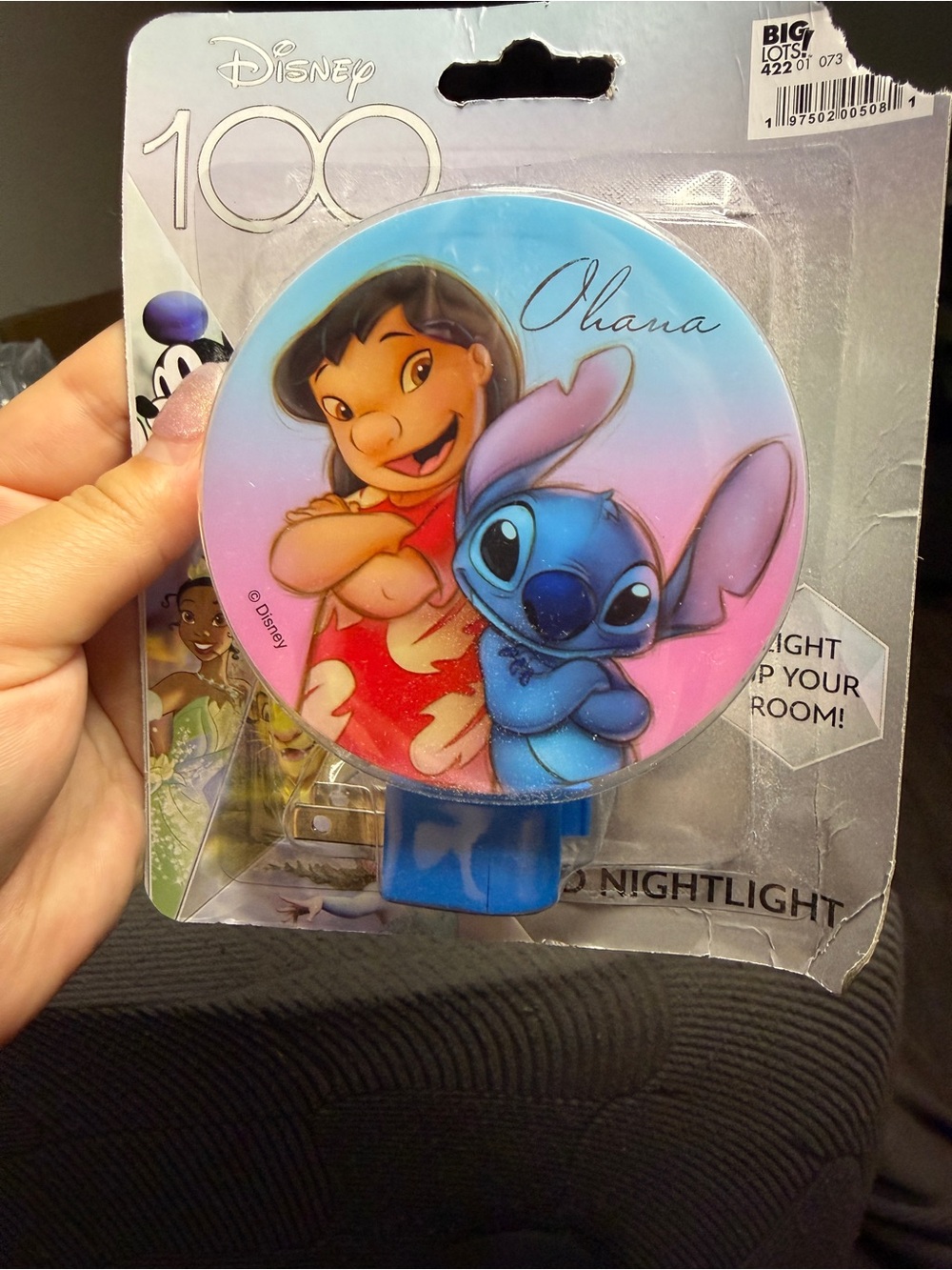 Disney Lilo & Stitch Ohana Nightlight - Blue/Pink
